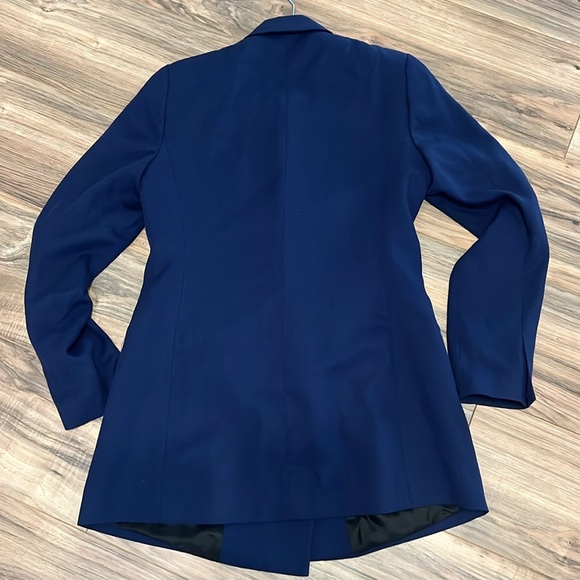 ZARA Woman Oversized Navy Double Breasted Blazer with Pearl Buttons Size Small - Picture 7 of 10